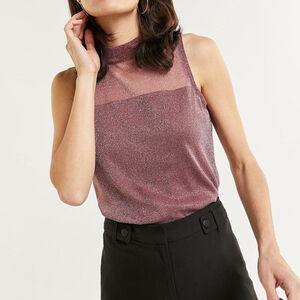 NWT Reitmans Sleeveless Mock Neck Shimmer Top